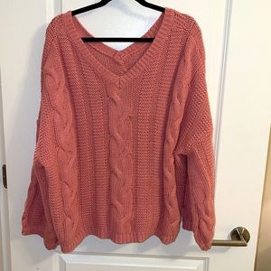 Beautiful dusty rose off the shoulder sweater